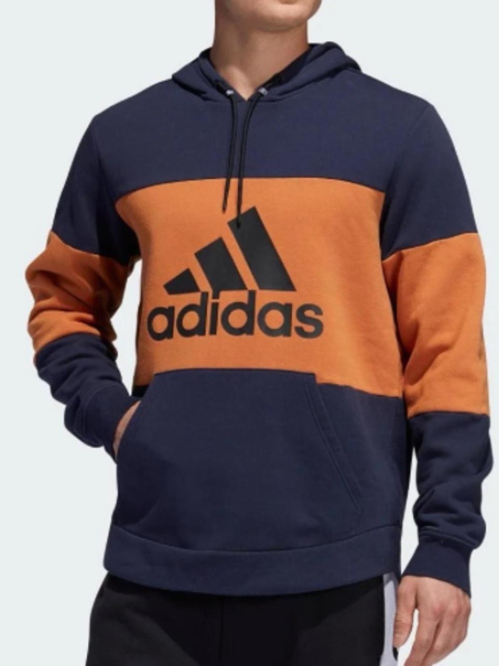 Adidas Men’s Small Navy and Orange Retro Hoodie EUC